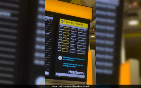 Watch: Santa's Christmas Flight Cleared For Landing At Heathrow Airport