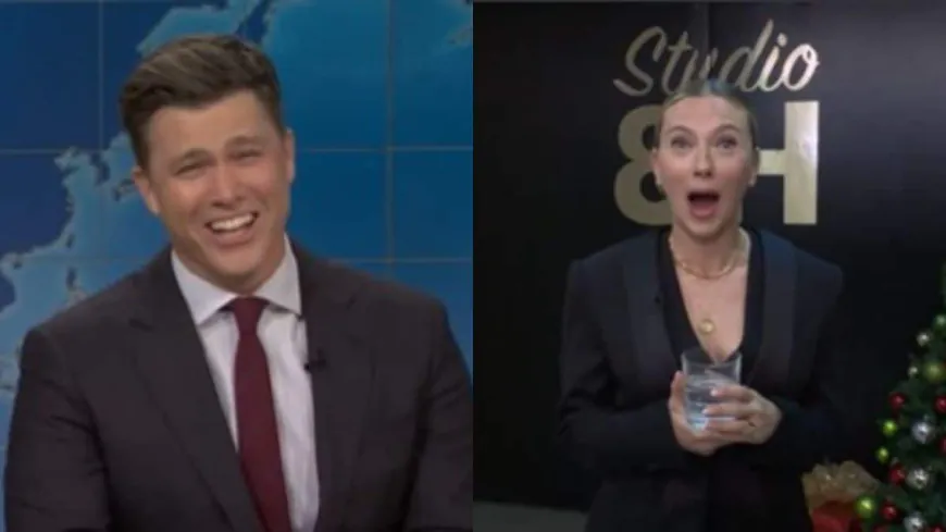 Scarlett Johansson Shocked As Husband Colin Jost Jokes About Her On SNL