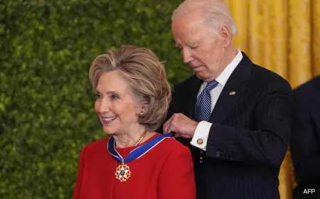 Messi, Hilary Clinton, Michael J Fox Awarded US' Highest Civilian Honour