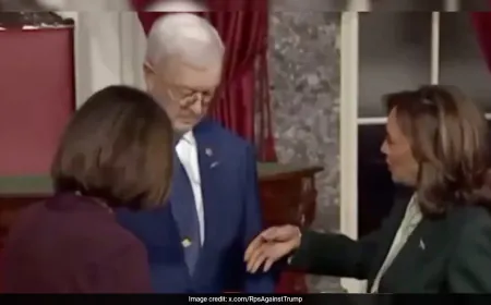 "I Won't Bite": Senator's Husband Refuses To Shake Hands With Kamala Harris