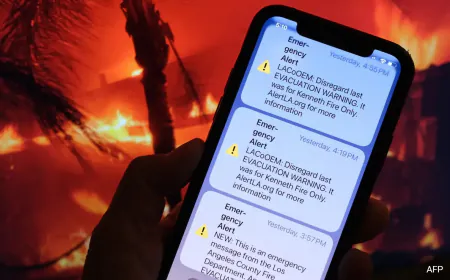 Panic In Los Angeles As Millions Get False Emergency Alerts Amid Wildfires