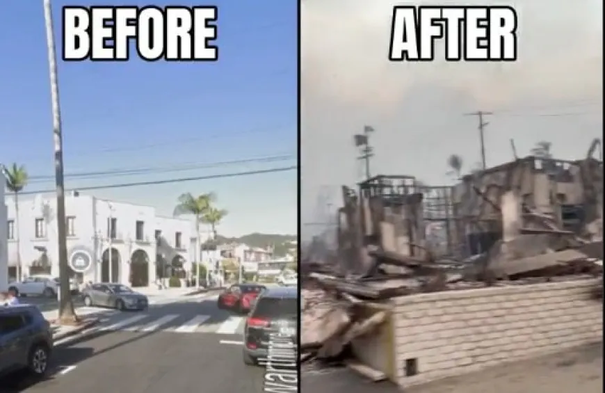 Video Shows Before And After Wildfire Burnt Down Iconic Building In US