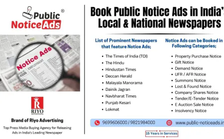 Book Public Notices Online Easily with Public-NoticeAds.in by Riyo Advertising