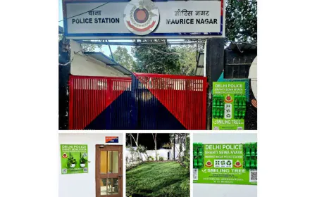 Smiling Tree Turns Maurice Nagar Police Station Green with Vertical Gardens and Blooming Flowers