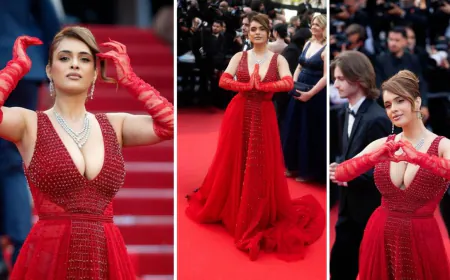 Neha Malik Turns Heads with Bold Red Debut at 78th Cannes Film Festival