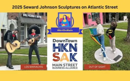 Downtown Hackensack Welcomes Two New Seward Johnson Sculptures as Part of MSBA's Vibrant #ArtOnMain Program