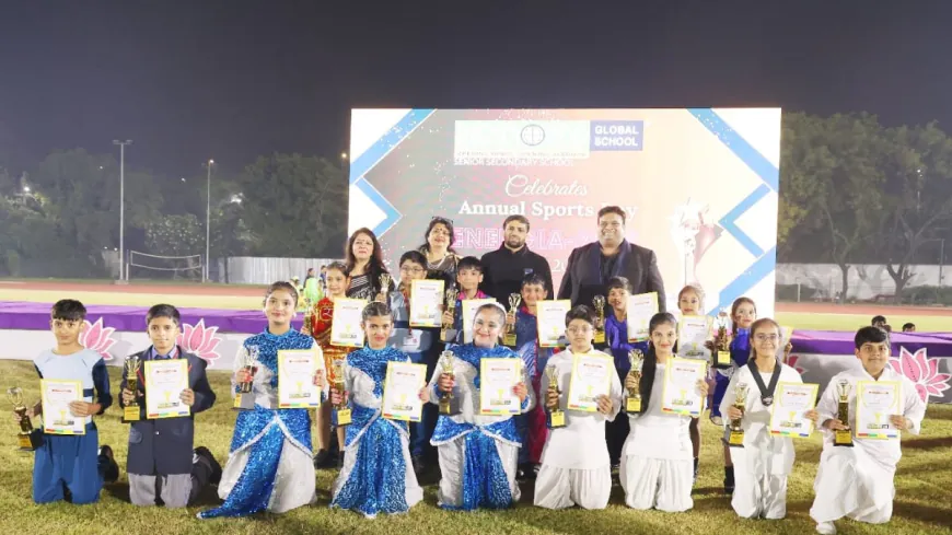 Olympian Ravi Kumar Dahiya praised the Richmondd Global School Students at Annual Sports Day Celebrations  “ENERGIA-2025” in Thyagraj Stadium 