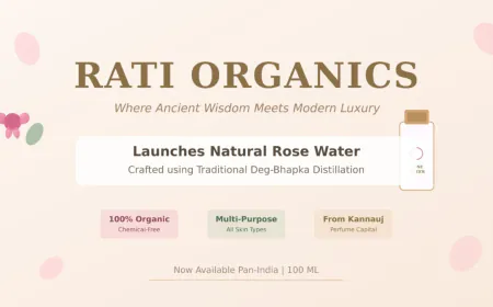 Rati Organics Launches Natural Rose Water Crafted with Ancient Ayurvedic Wisdom