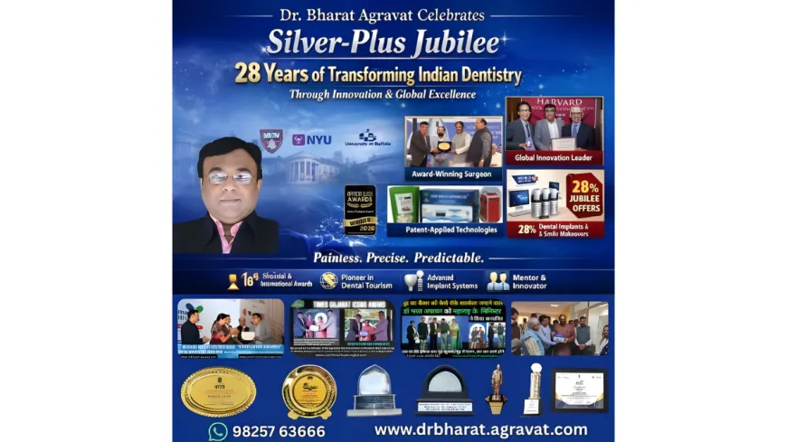 Dr Bharat Agravat Celebrates “Silver-Plus Jubilee”: 28 Years of Transforming Indian Dentistry through Innovation and Global Excellence